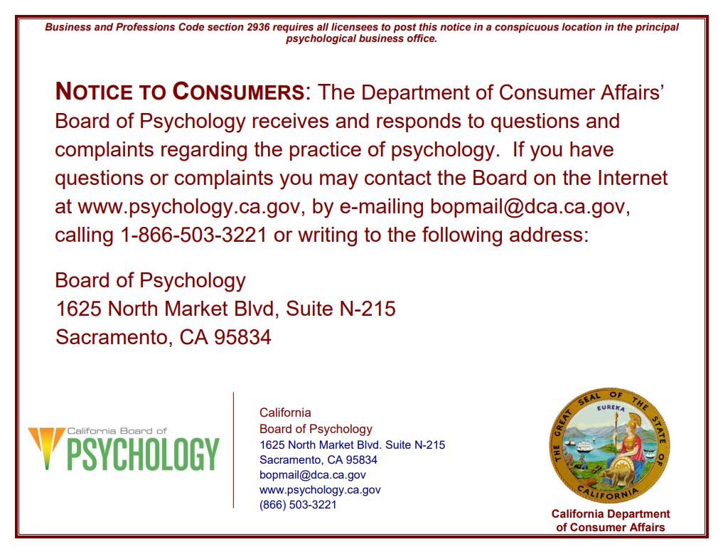 notice to consumers